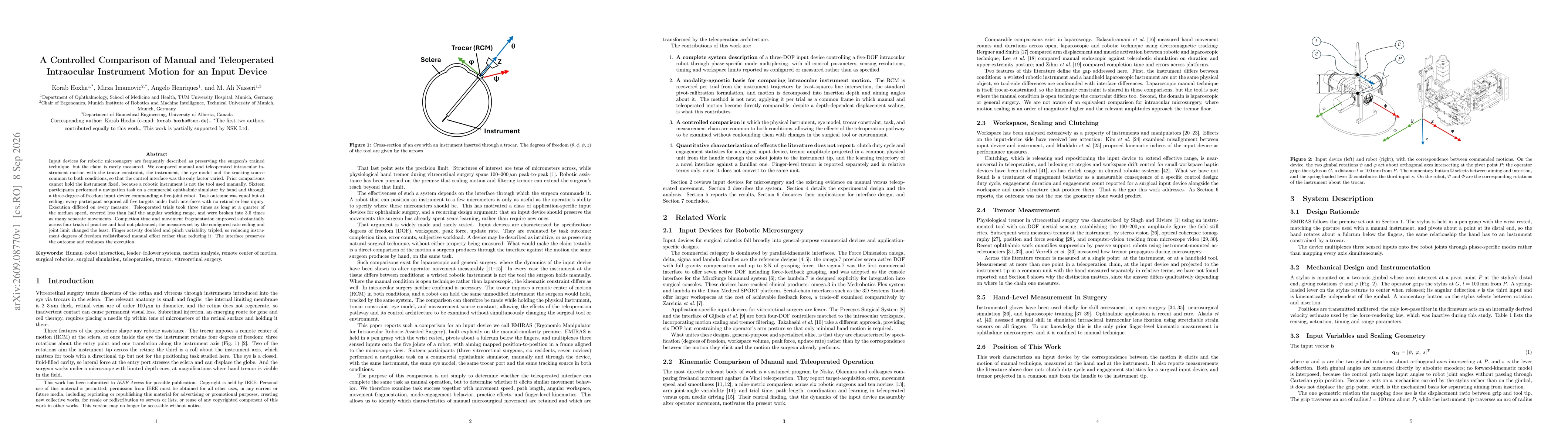 Thumbnail for A Controlled Comparison of Manual and Teleoperated Intraocular Instrument Motion for an Input Device