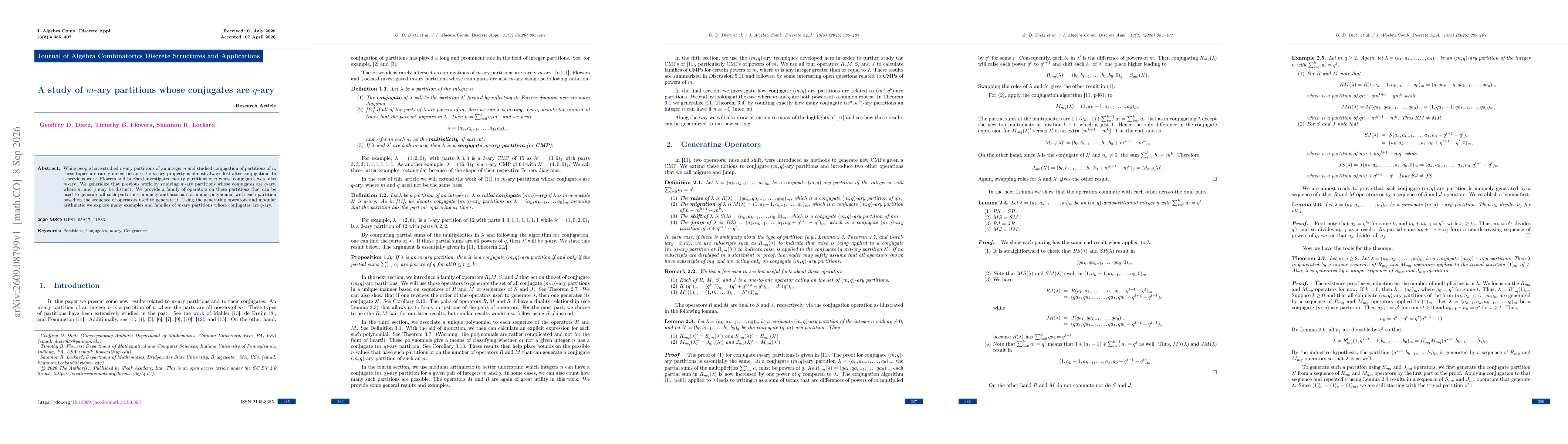 Thumbnail for A study of $m$-ary partitions whose conjugates are $q$-ary