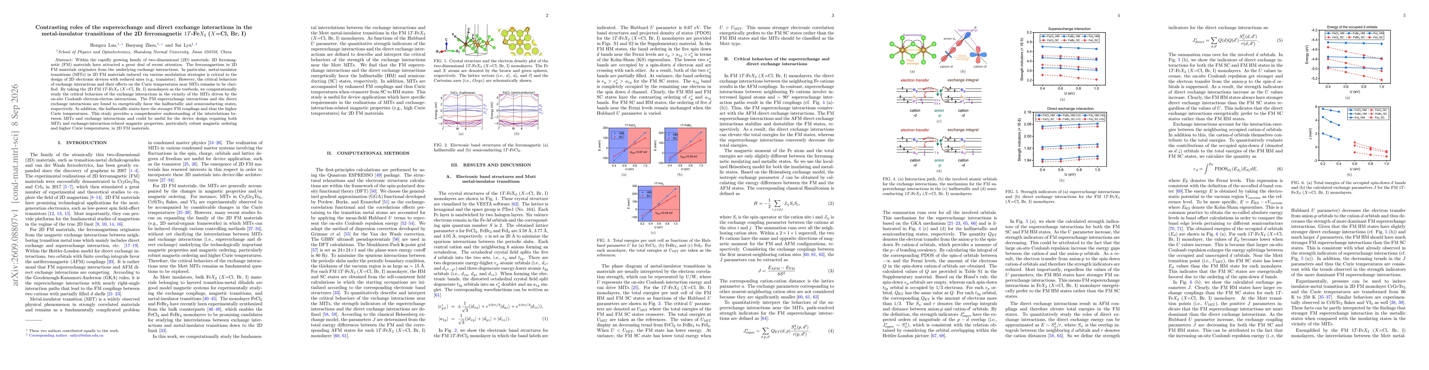 Thumbnail for Contrasting roles of the superexchange and direct exchange interactions in the metal-insulator transitions of the 2D ferromagnetic $1T$-Fe$X_2$ ($X$=Cl, Br, I) monolayers