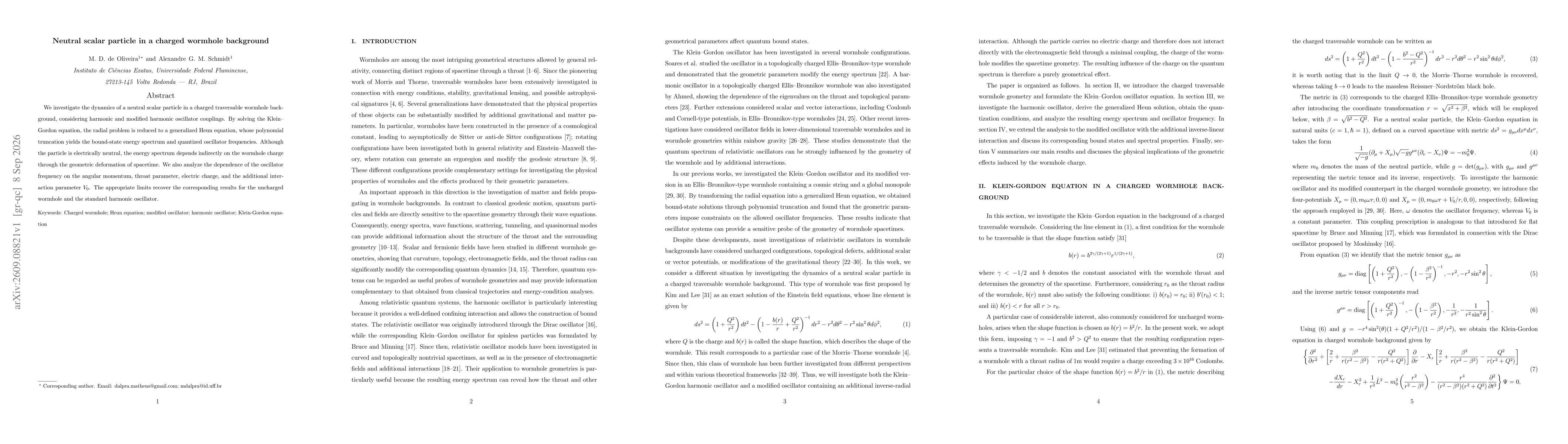 Thumbnail for Neutral scalar particle in a charged wormhole background