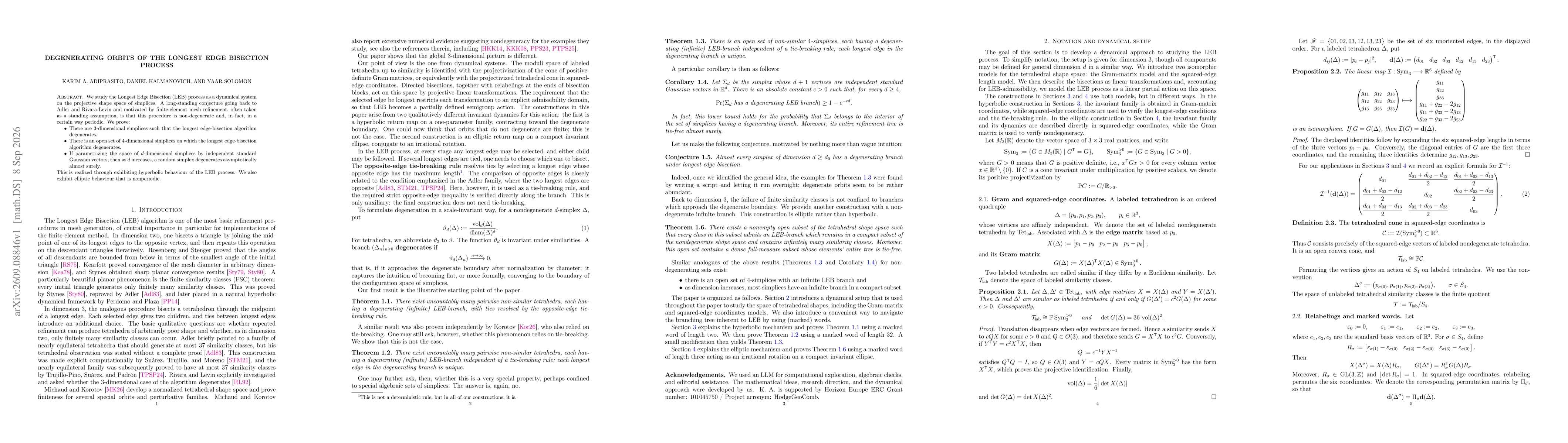 Thumbnail for Degenerating orbits of the Longest Edge Bisection process