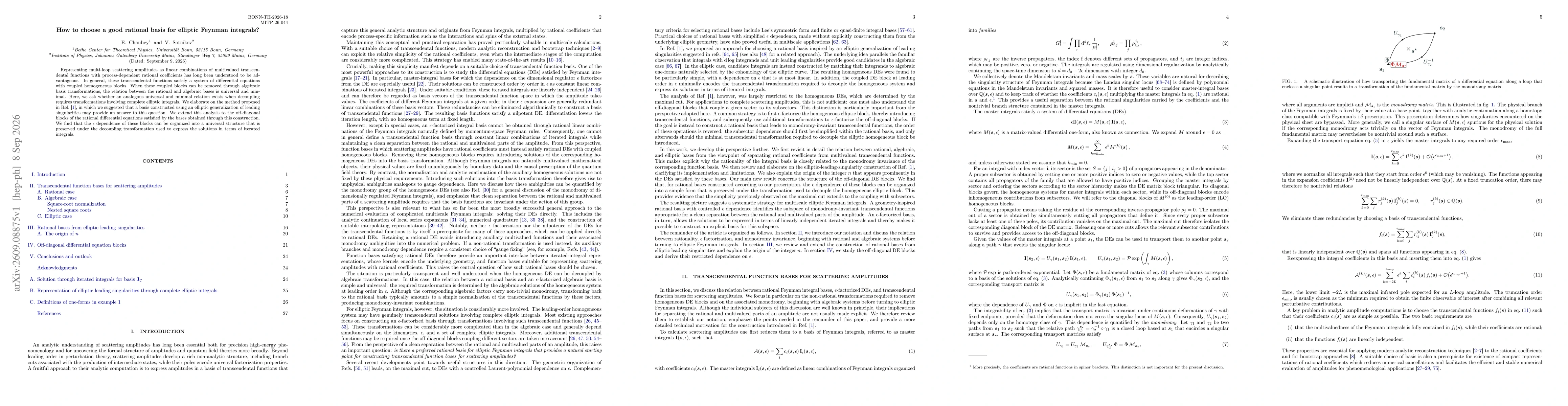 Thumbnail for How to choose a good rational basis for elliptic Feynman integrals?