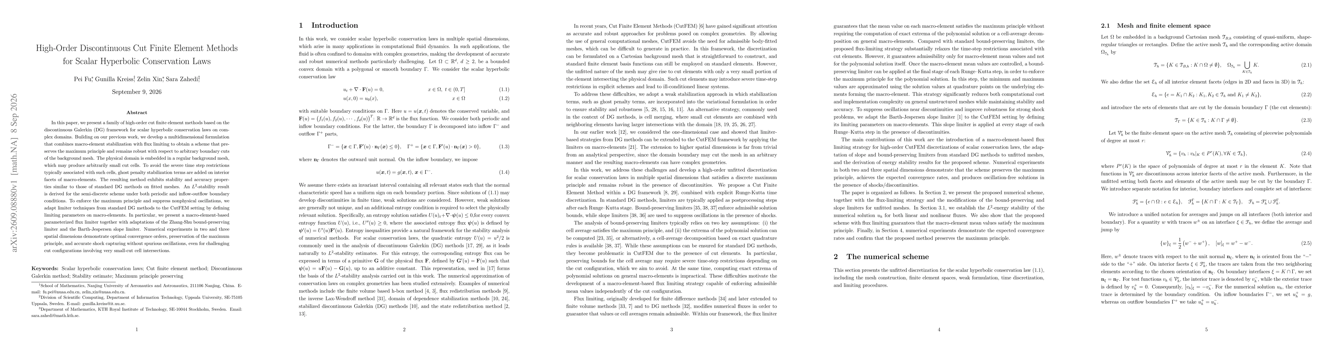 Thumbnail for High-Order Discontinuous Cut Finite Element Methods for Scalar Hyperbolic Conservation Laws