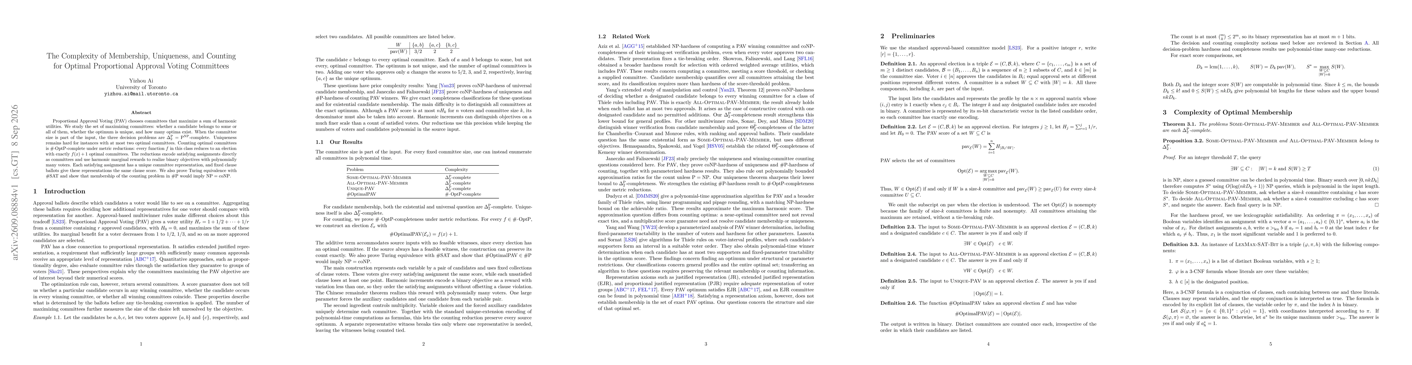 Thumbnail for The Complexity of Membership, Uniqueness, and Counting for Optimal Proportional Approval Voting Committees