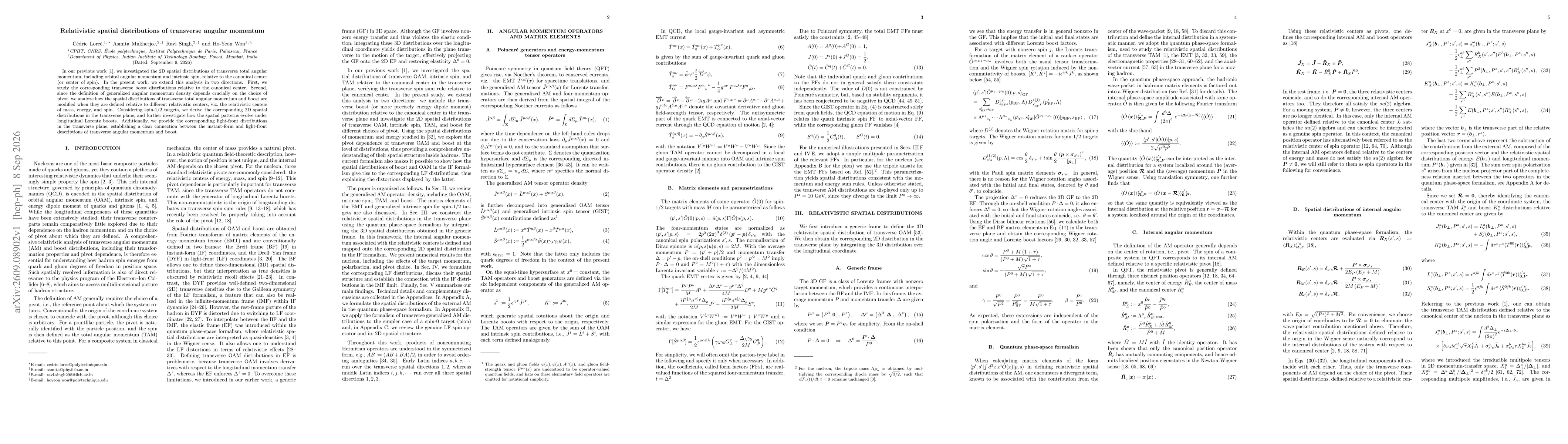 Thumbnail for Relativistic spatial distributions of transverse angular momentum