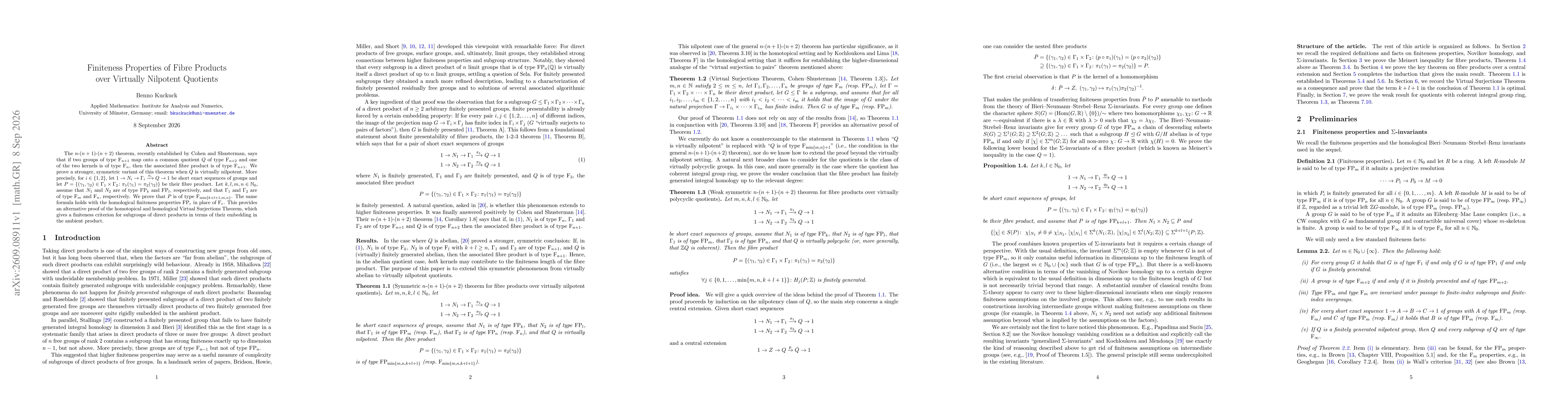 Thumbnail for Finiteness Properties of Fibre Products over Virtually Nilpotent Quotients