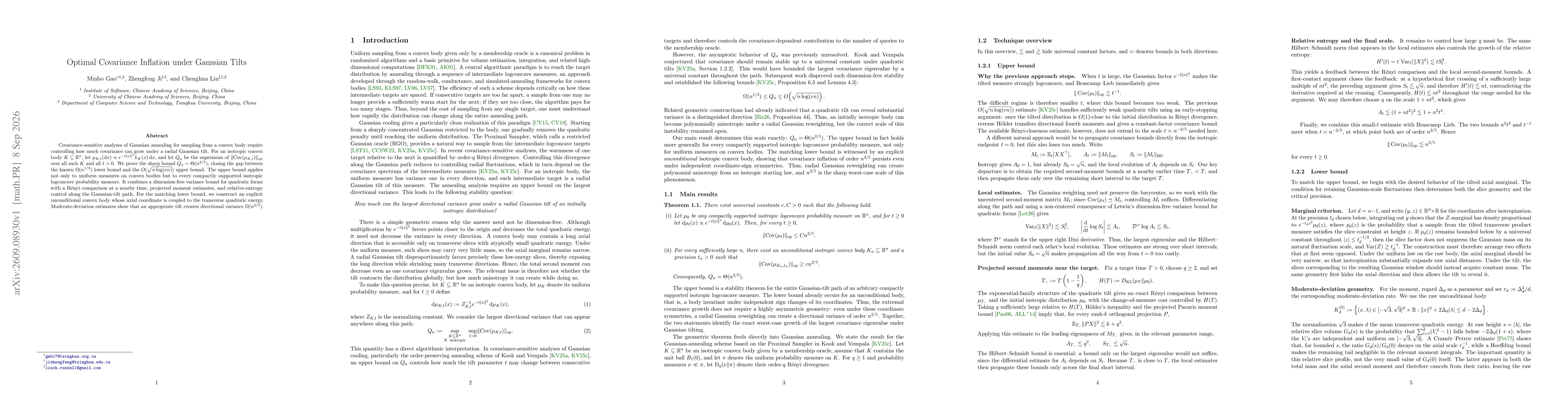 Thumbnail for Optimal Covariance Inflation under Gaussian Tilts