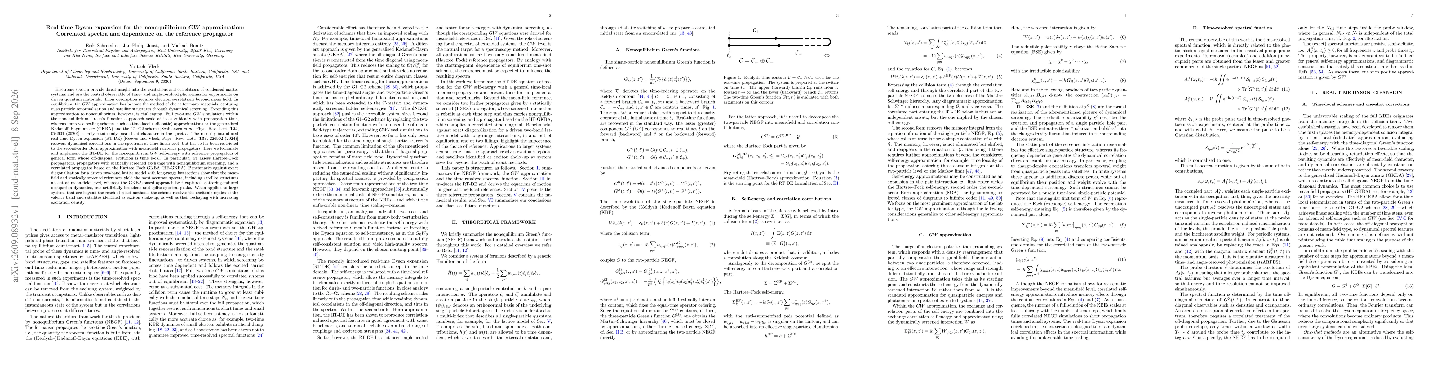 Thumbnail for Real-time Dyson expansion for the nonequilibrium $GW$ approximation: Correlated spectra and dependence on the reference propagator