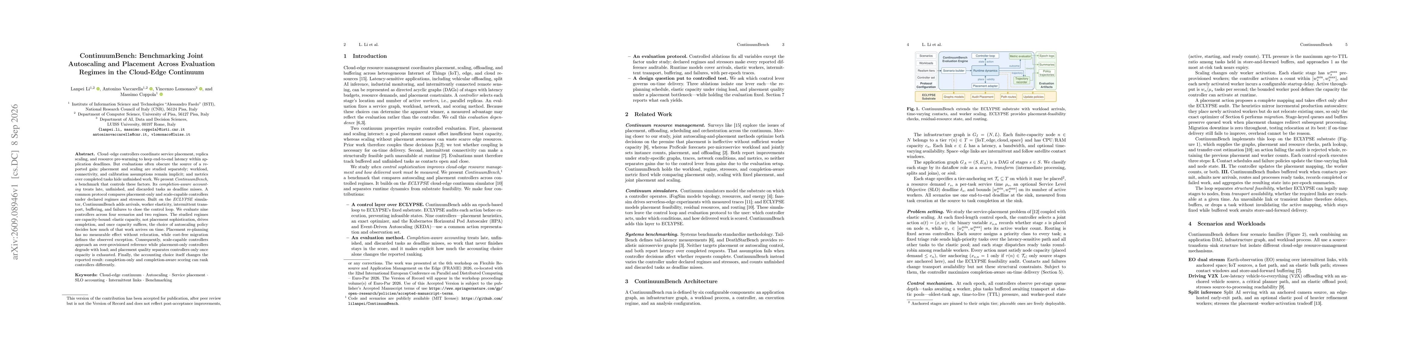 Thumbnail for ContinuumBench: Benchmarking Joint Autoscaling and Placement Across Evaluation Regimes in the Cloud-Edge Continuum