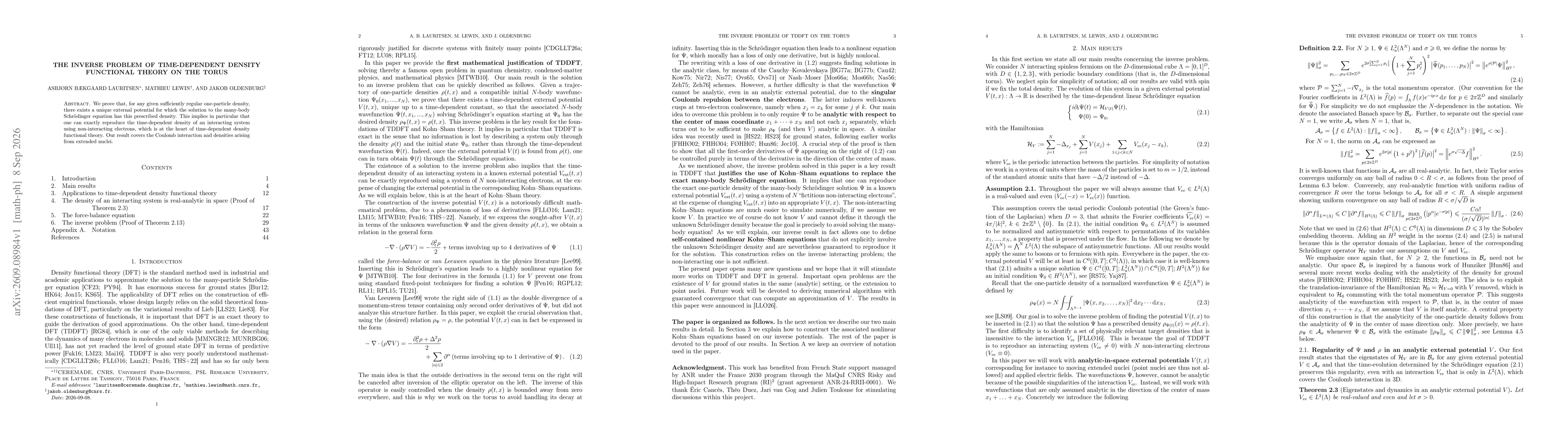 Thumbnail for The inverse problem of time-dependent density functional theory on the torus