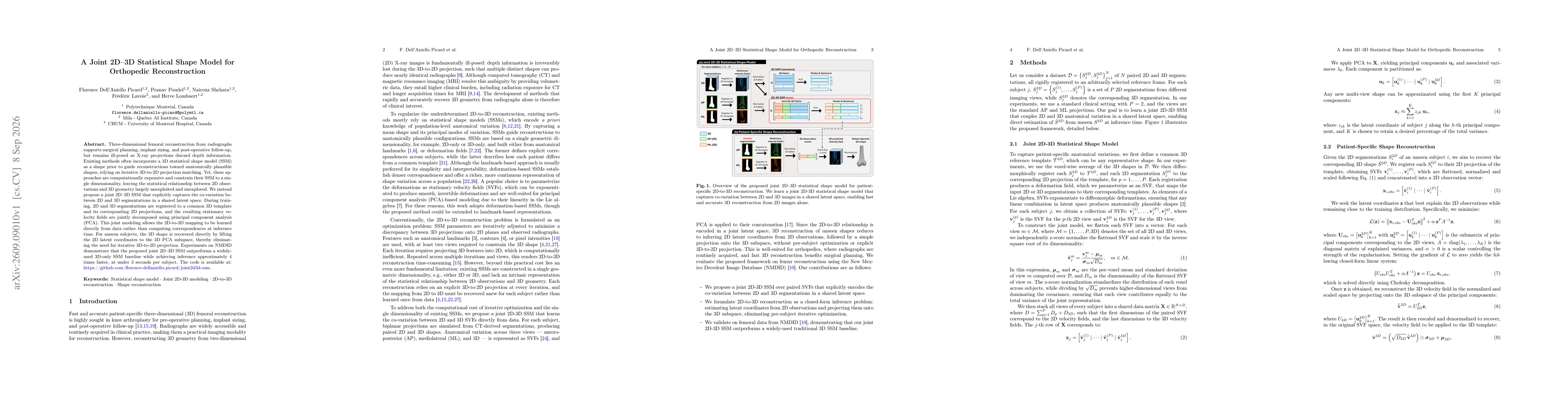Thumbnail for A Joint 2D-3D Statistical Shape Model for Orthopedic Reconstruction