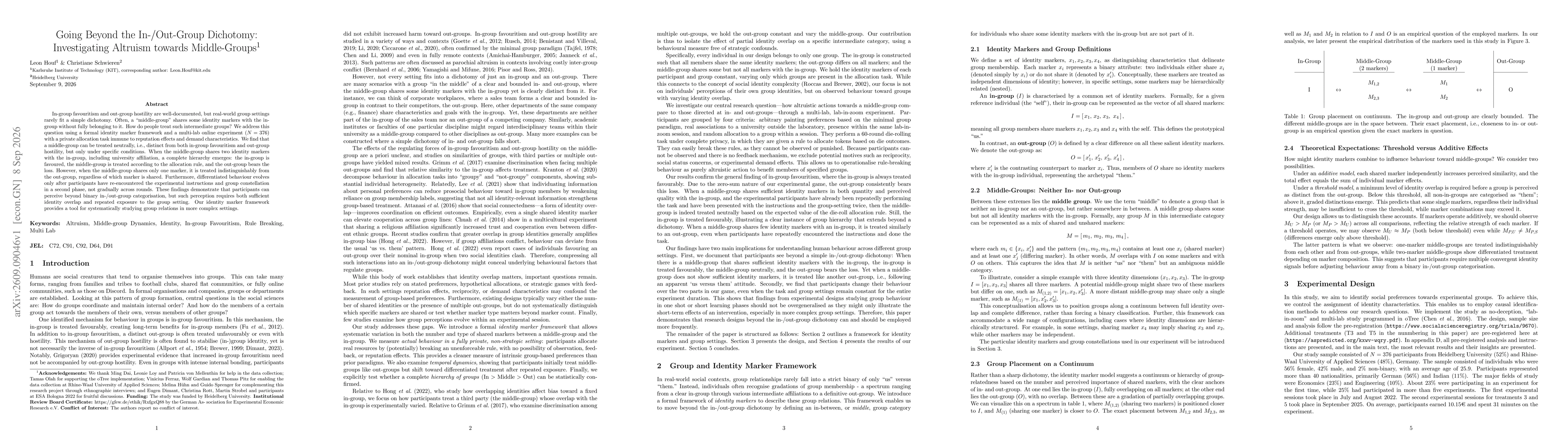 Thumbnail for Going Beyond the In-/Out-Group Dichotomy: Investigating Altruism towards Middle-Groups