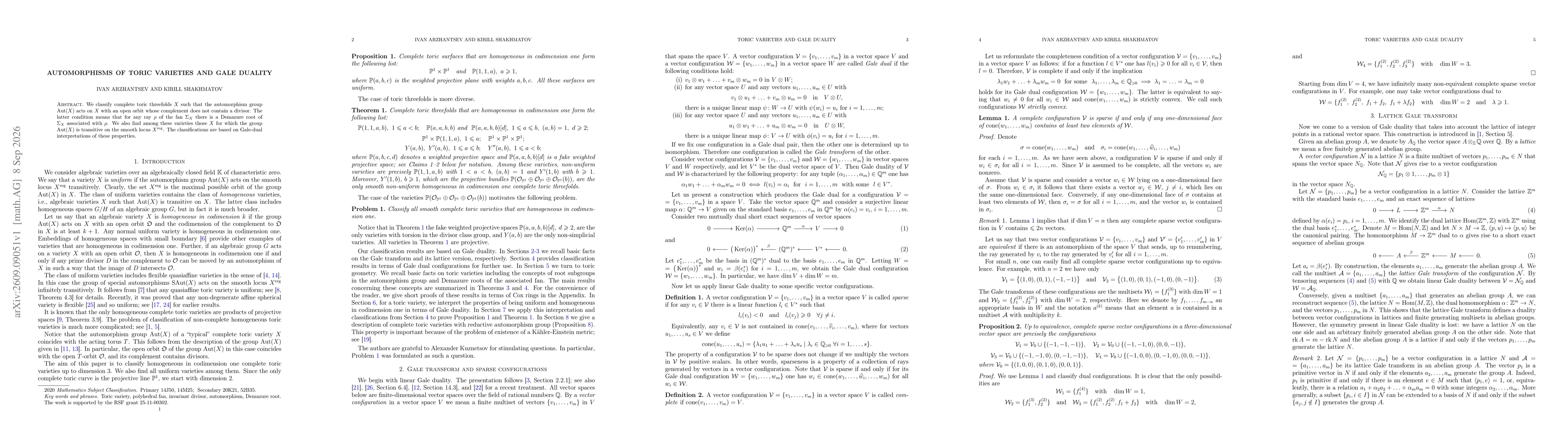 Thumbnail for Automorphisms of toric varieties and Gale duality
