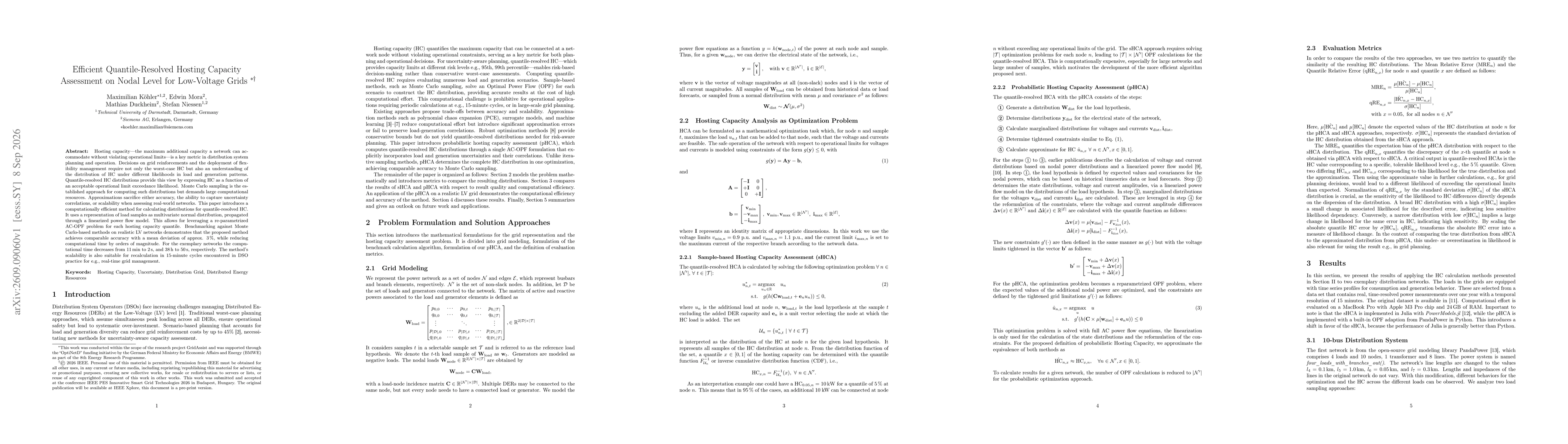 Thumbnail for Efficient Quantile-Resolved Hosting Capacity Assessment on Nodal Level for Low-Voltage Grids