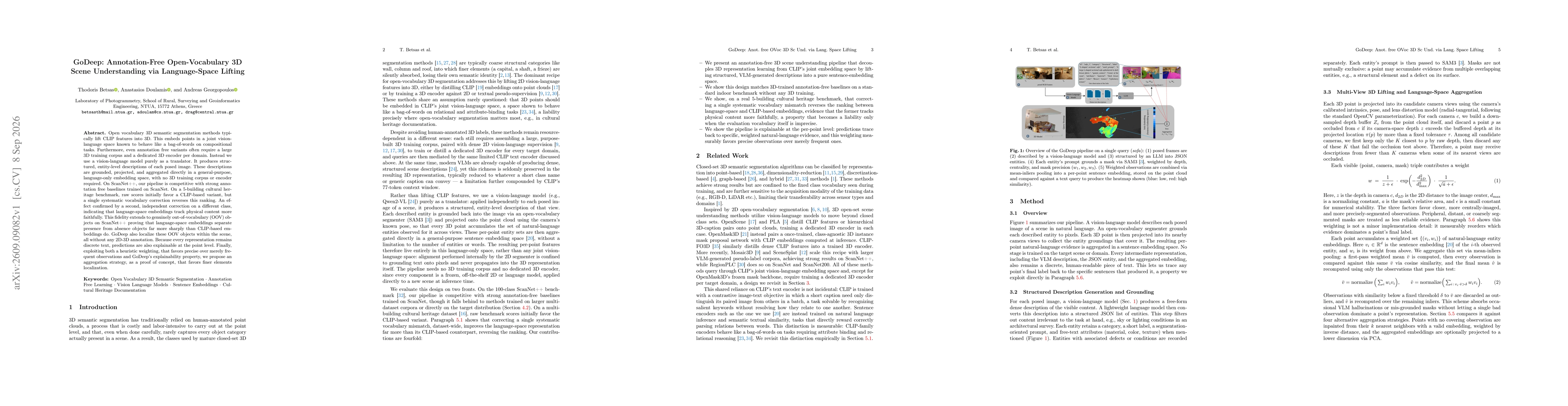 Thumbnail for GoDeep: Annotation-Free Open-Vocabulary 3D Scene Understanding via Language-Space Lifting