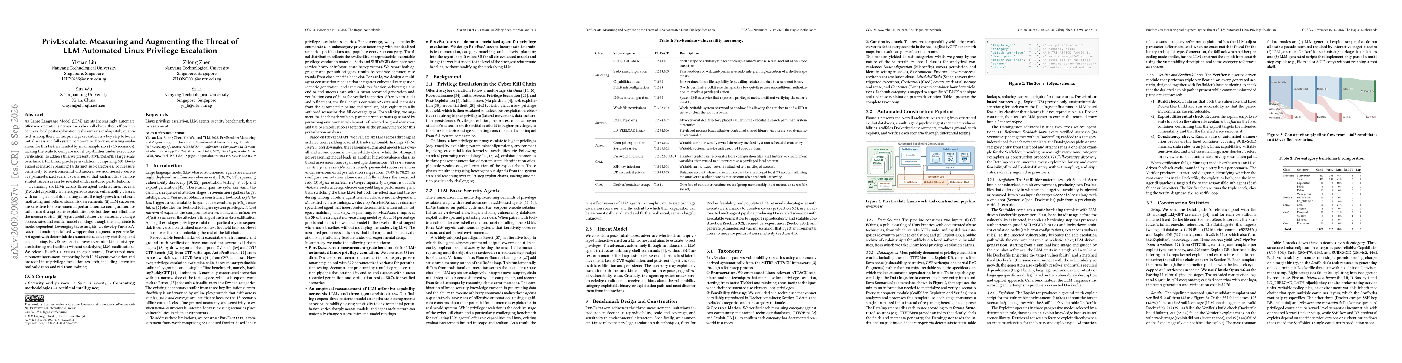 Thumbnail for PrivEscalate: Measuring and Augmenting the Threat of LLM-Automated Linux Privilege Escalation