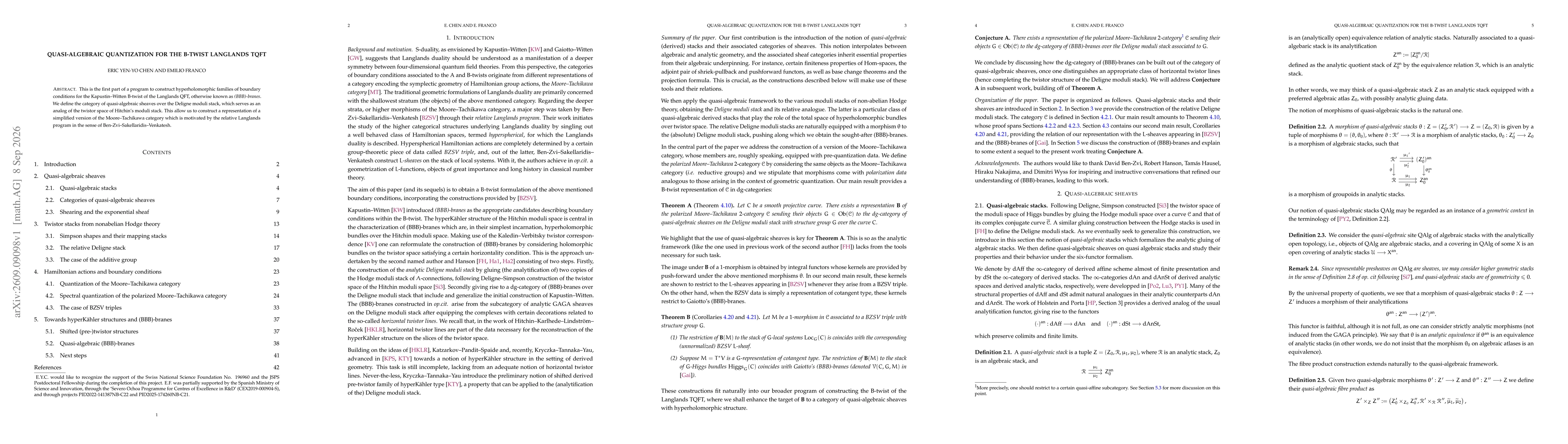 Thumbnail for Quasi-algebraic quantization for the B-twist Langlands TQFT