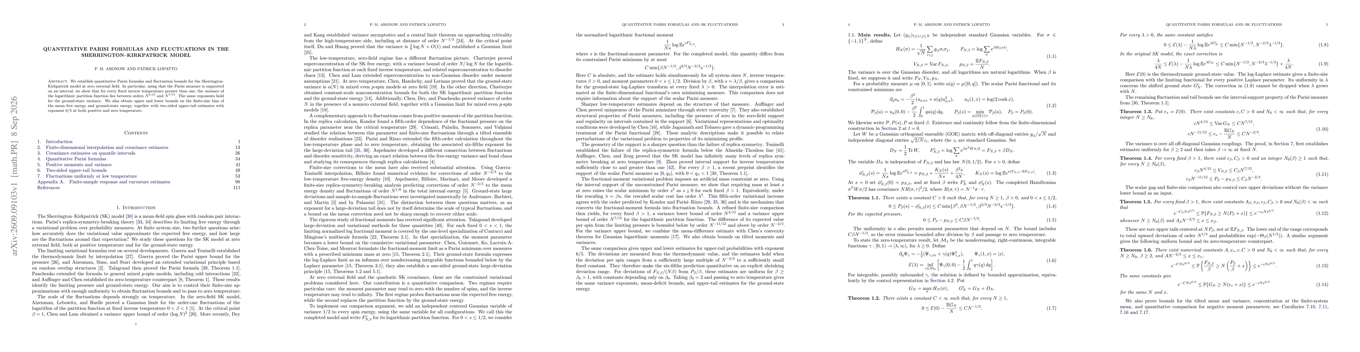 Thumbnail for Quantitative Parisi formulas and fluctuations in the Sherrington-Kirkpatrick model