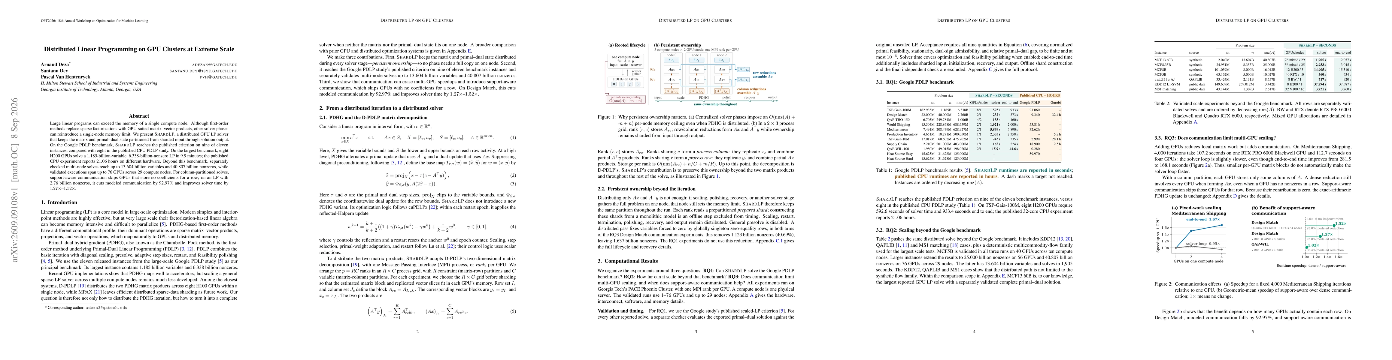 Thumbnail for Distributed Linear Programming on GPU Clusters at Extreme Scale