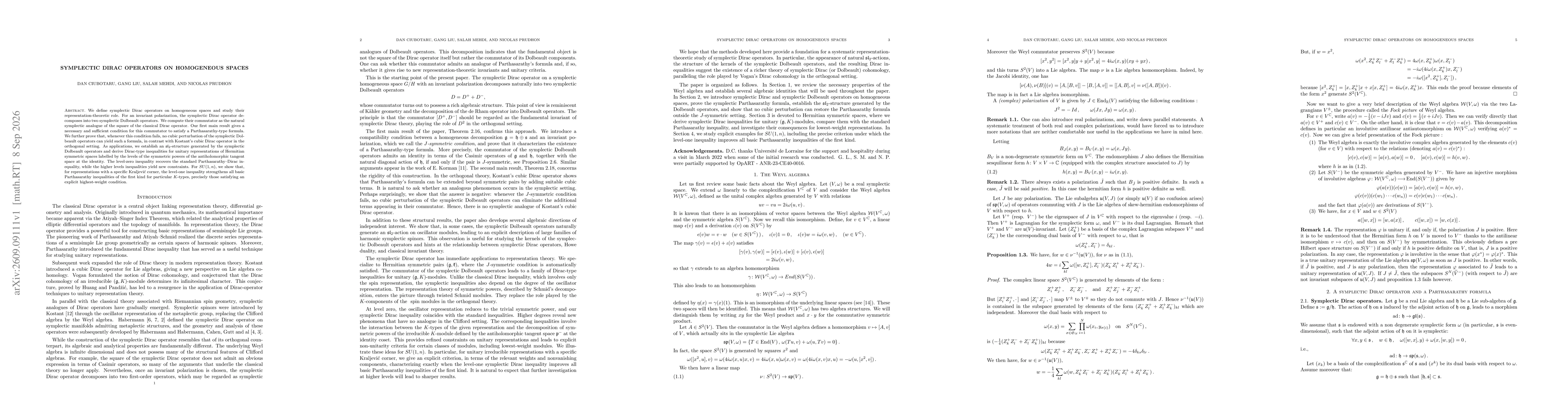 Thumbnail for Symplectic Dirac operators on homogeneous spaces