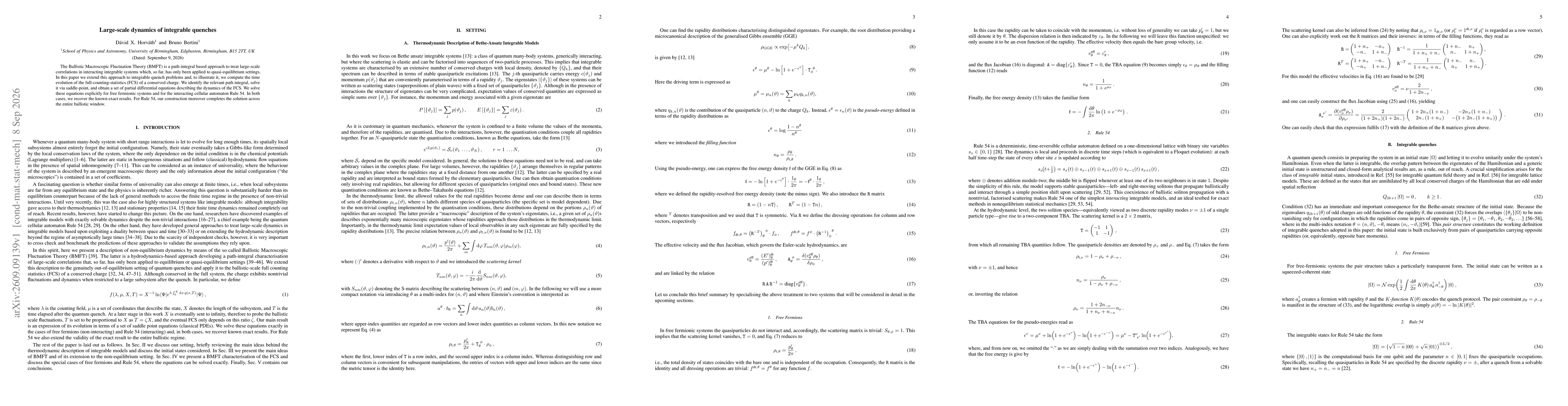 Thumbnail for Large-scale dynamics of integrable quenches