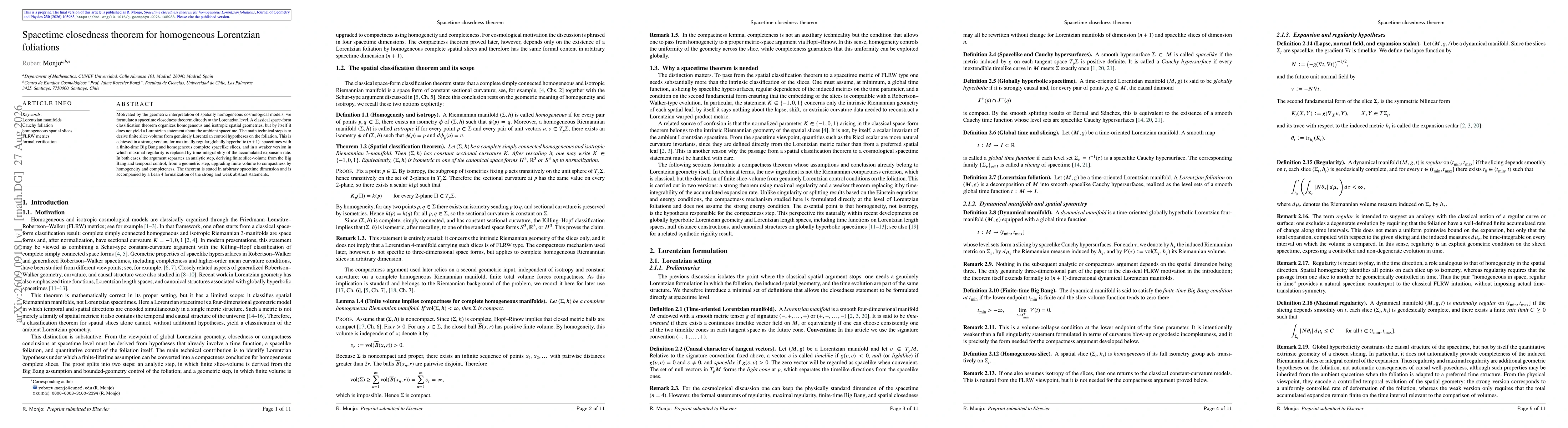 Thumbnail for Spacetime closedness theorem for homogeneous Lorentzian foliations