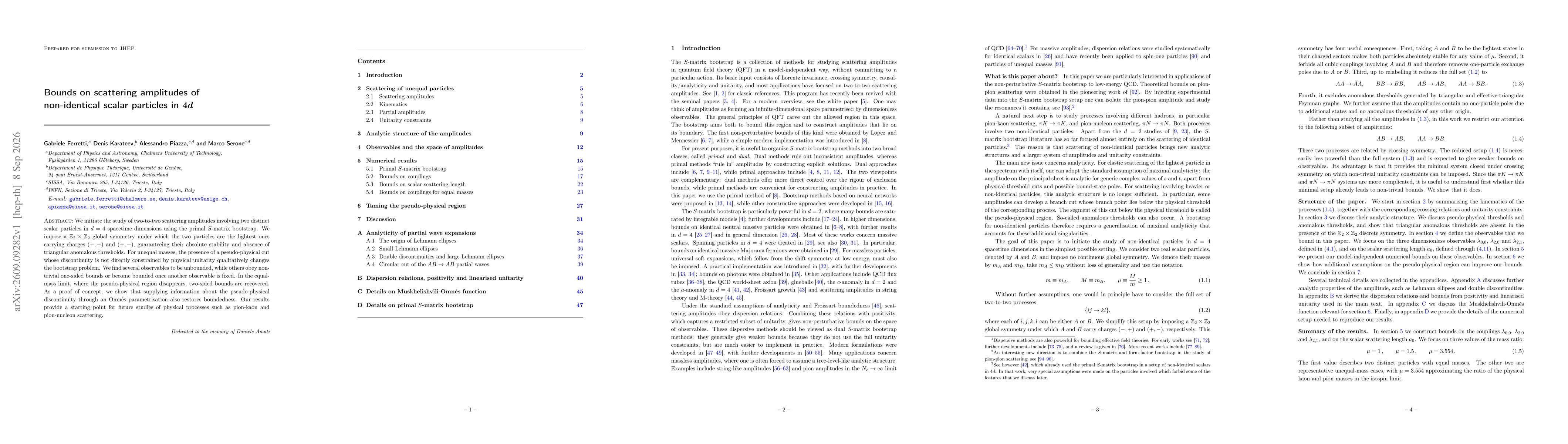 Thumbnail for Bounds on scattering amplitudes of non-identical scalar particles in 4d