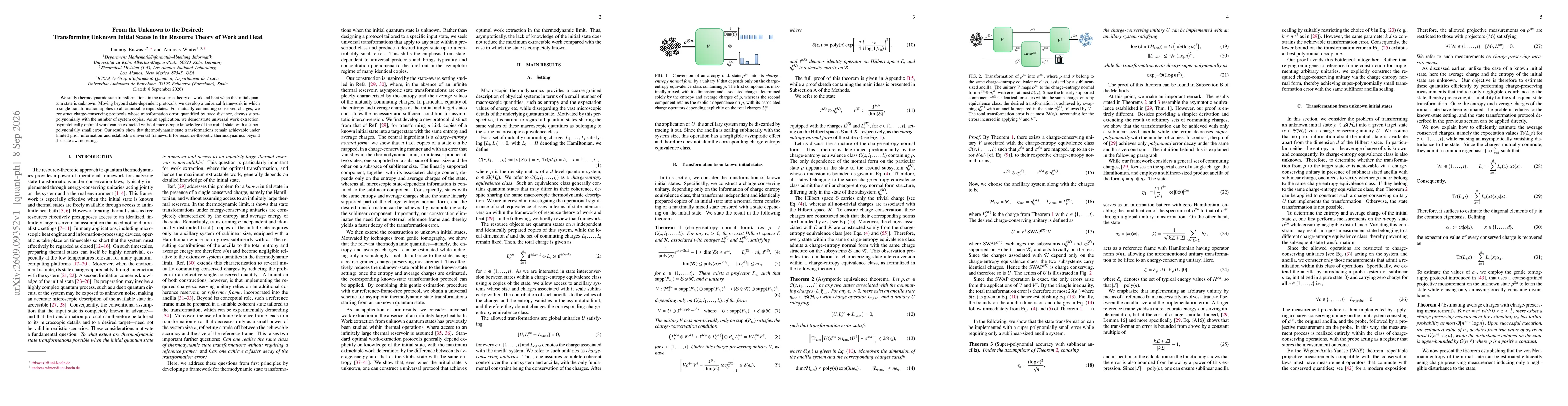 Thumbnail for From the Unknown to the Desired: Transforming Unknown Initial States in the Resource Theory of Work and Heat