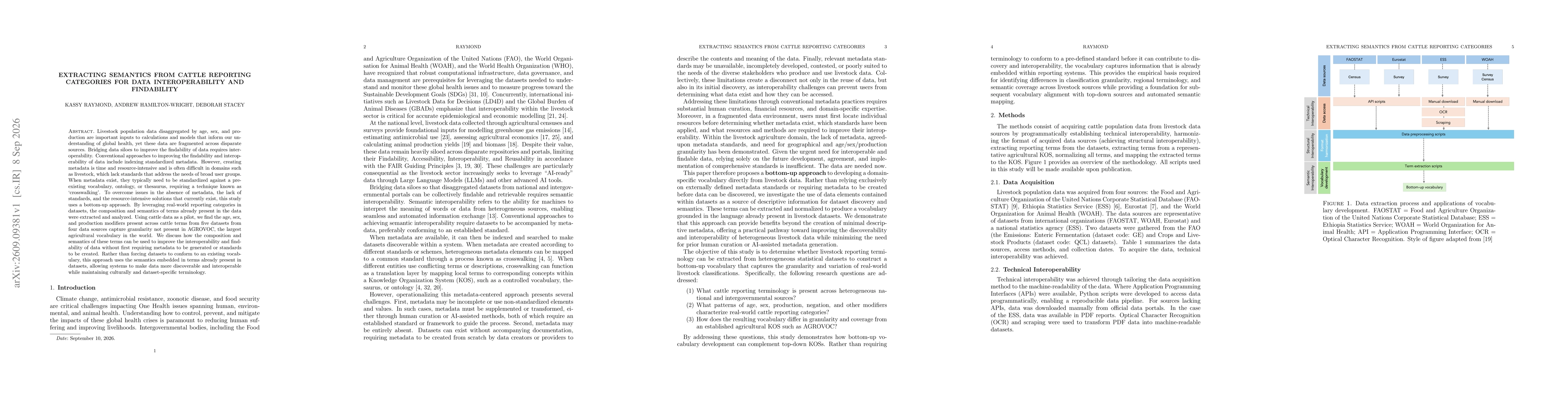 Thumbnail for Extracting Semantics from Cattle Reporting Categories for Data Interoperability and Findability