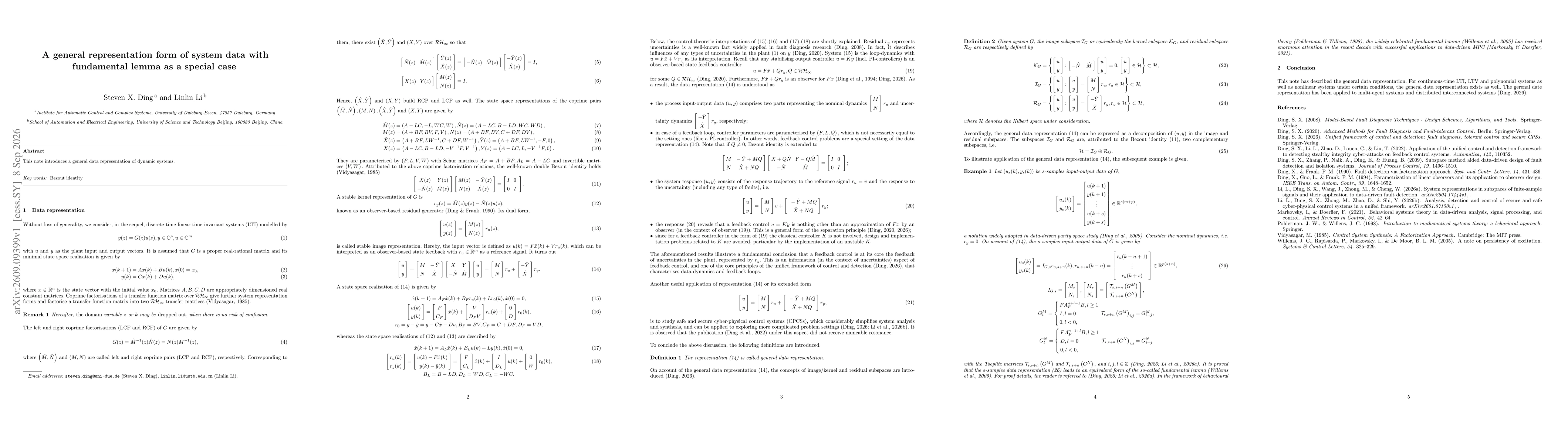 Thumbnail for A general representation form of system data with fundamental lemma as a special case