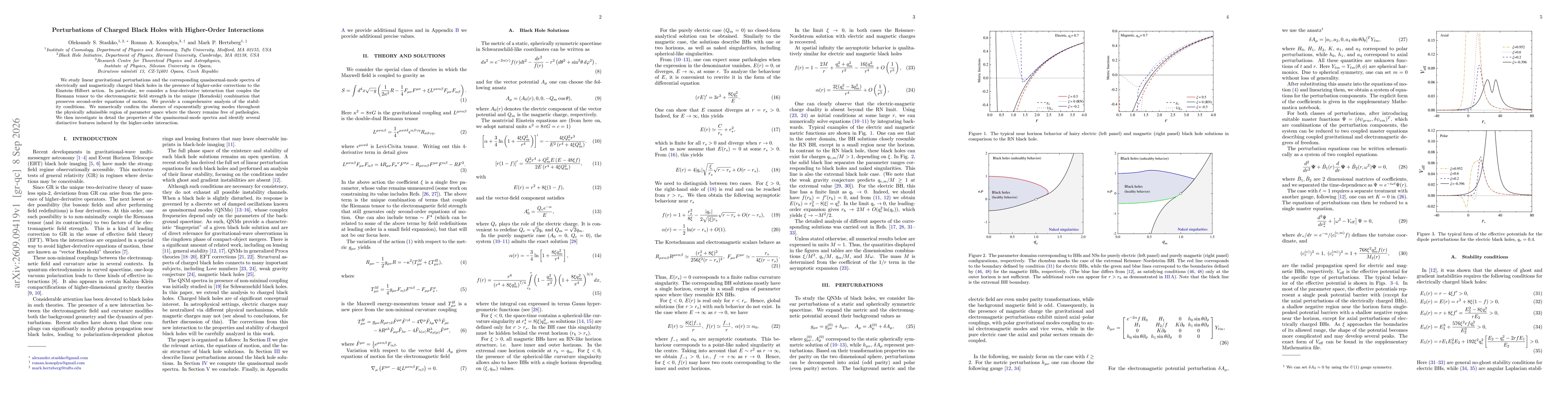 Thumbnail for Perturbations of Charged Black Holes with Higher-Order Interactions