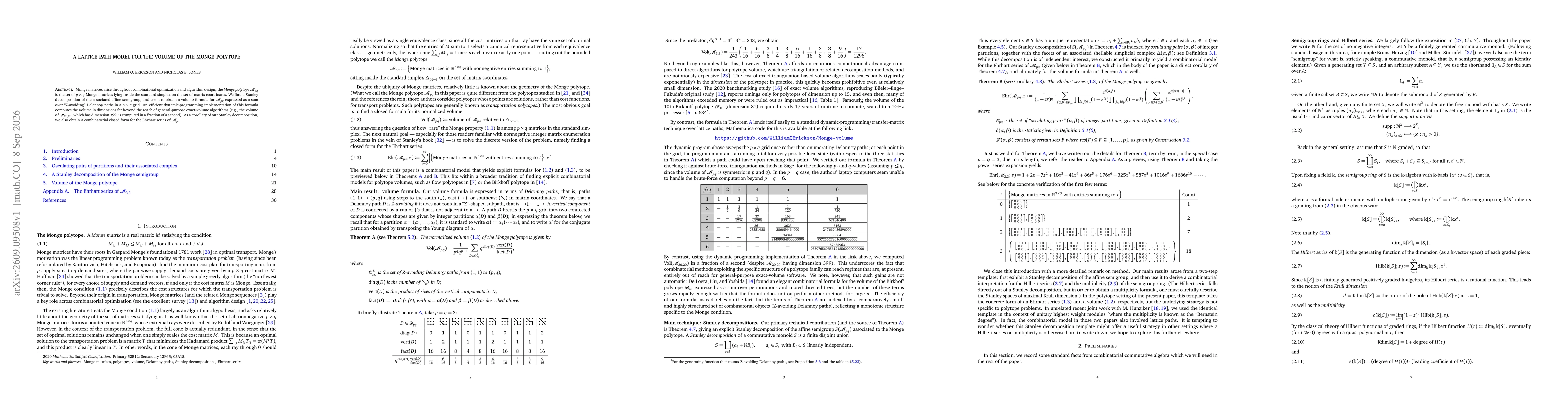 Thumbnail for A lattice path model for the volume of the Monge polytope