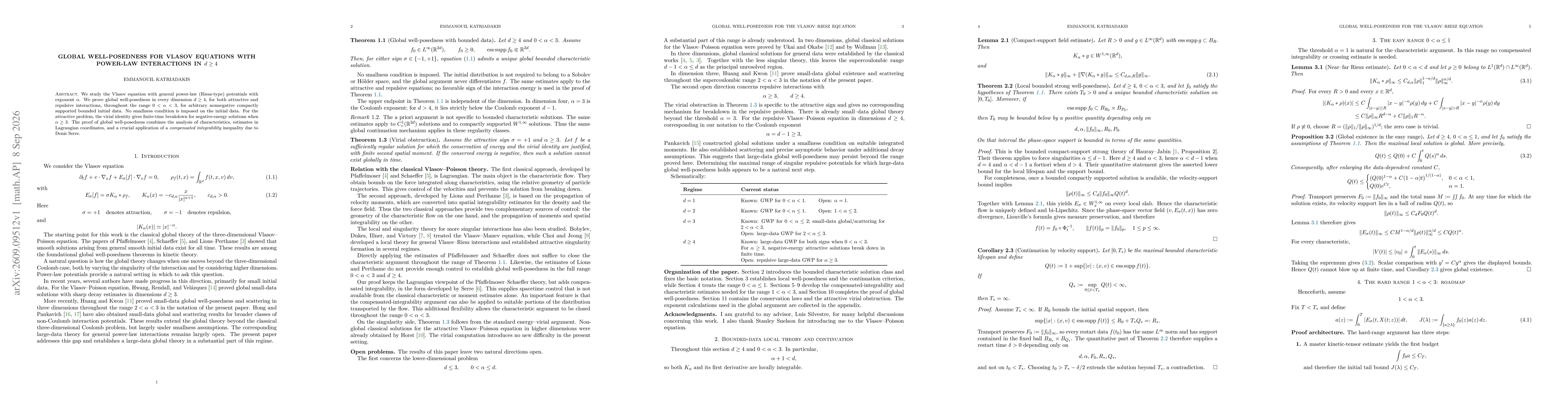 Thumbnail for Global well-posedness for Vlasov equations with power-law interactions in $d\ge4$