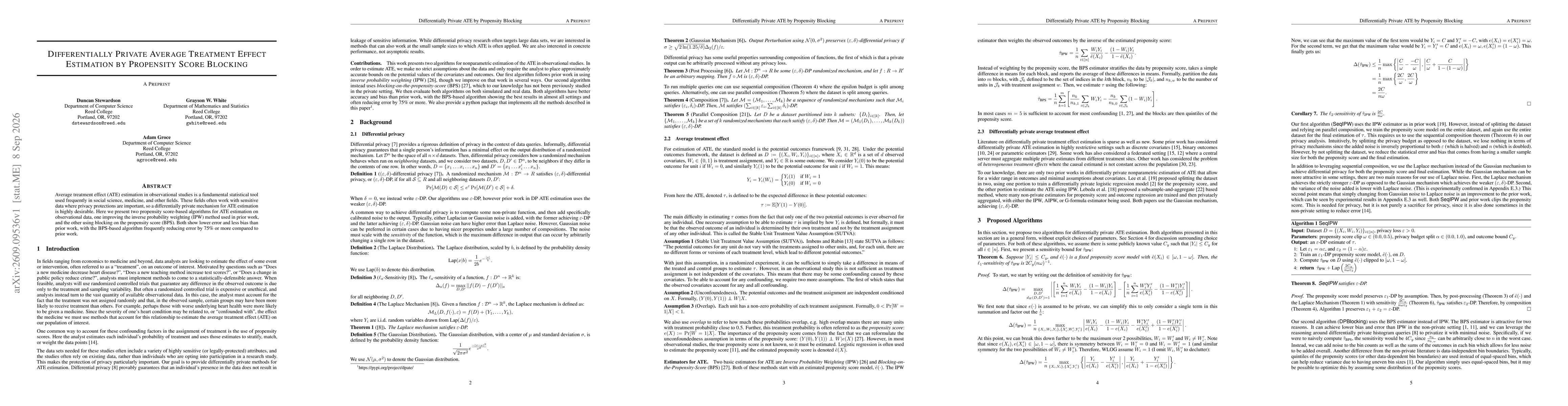 Thumbnail for Differentially Private Average Treatment Effect Estimation by Propensity Score Blocking