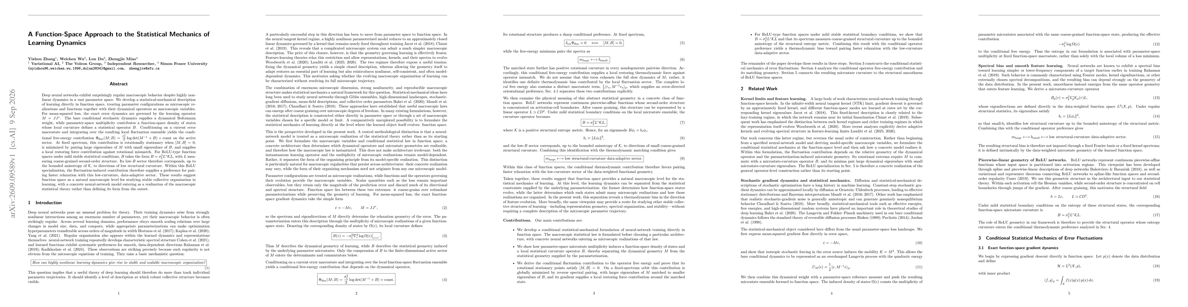 Thumbnail for A Function-Space Approach to the Statistical Mechanics of Learning Dynamics