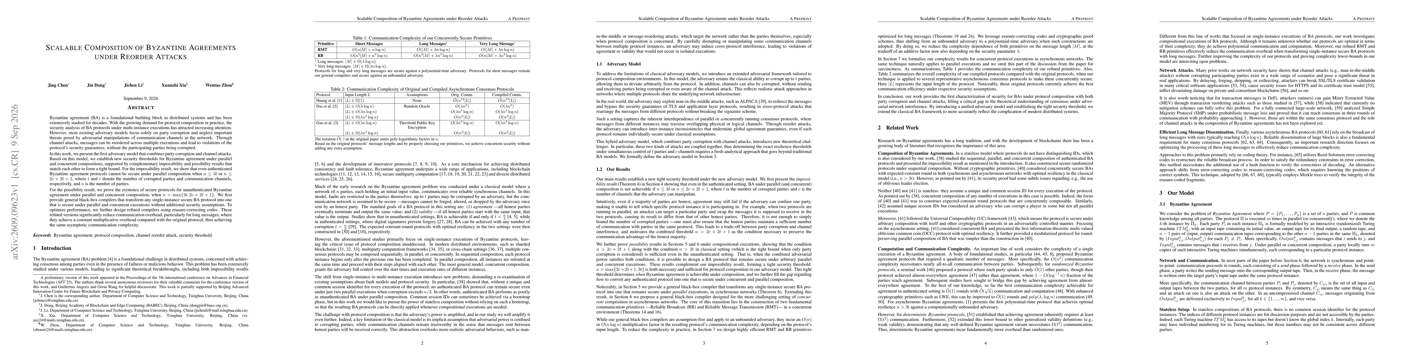 Thumbnail for Scalable Composition of Byzantine Agreements under Reorder Attacks