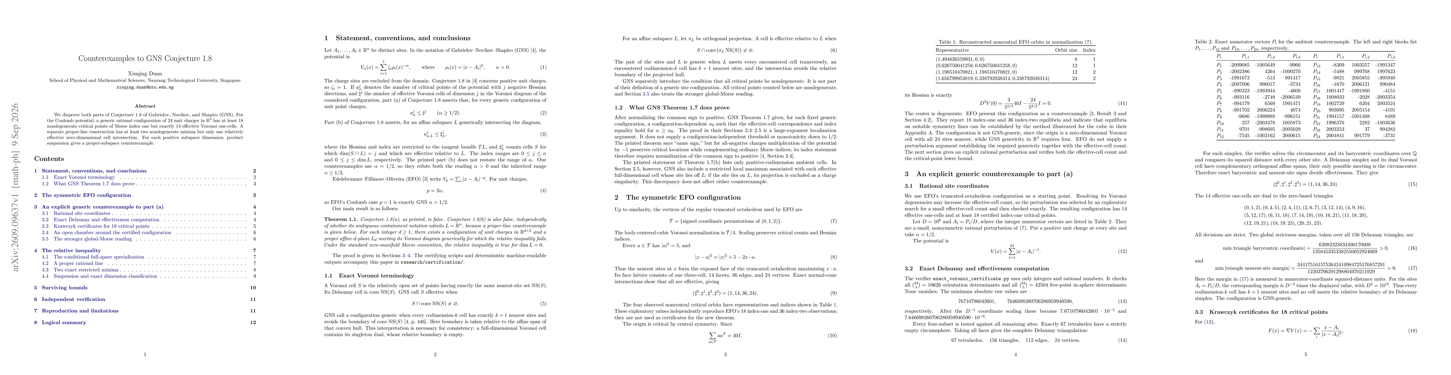 Thumbnail for Counterexamples to GNS Conjecture 1.8
