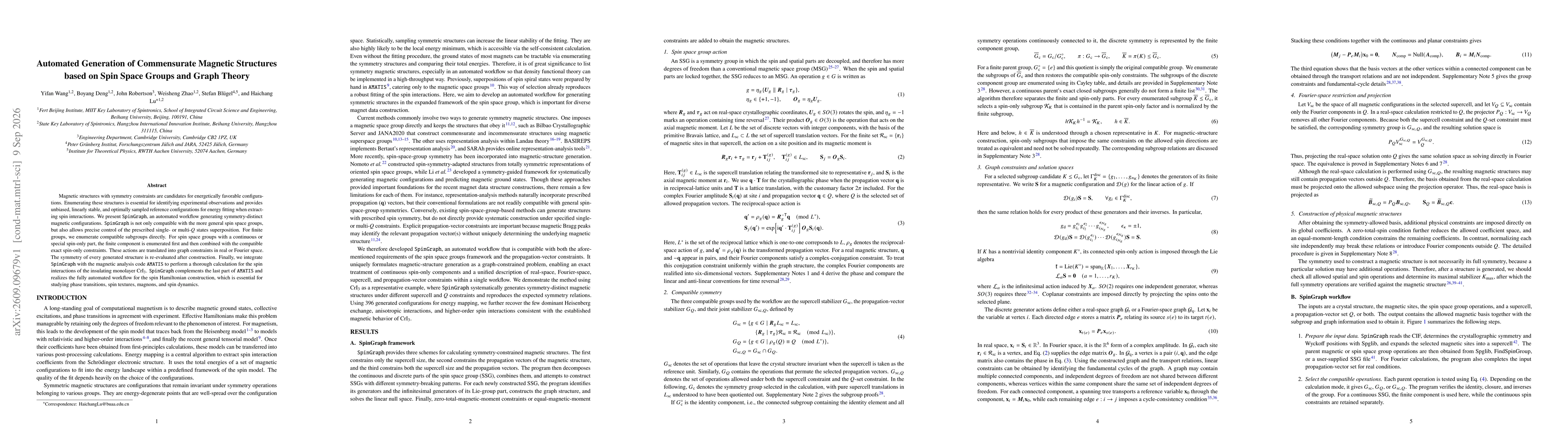 Thumbnail for Automated Generation of Commensurate Magnetic Structures based on Spin Space Groups and Graph Theory