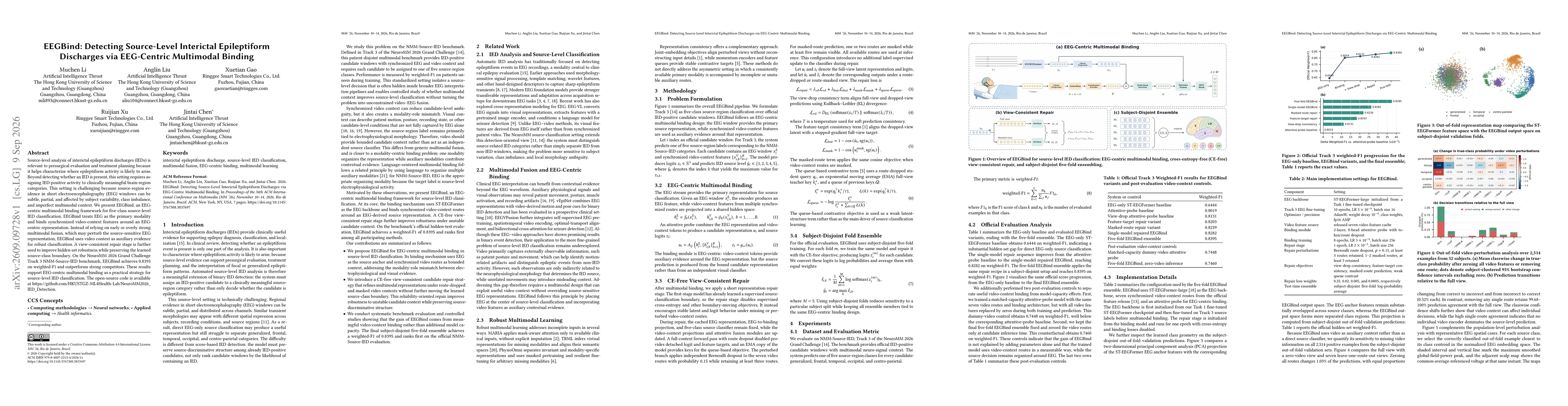 Thumbnail for EEGBind: Detecting Source-Level Interictal Epileptiform Discharges via EEG-Centric Multimodal Binding