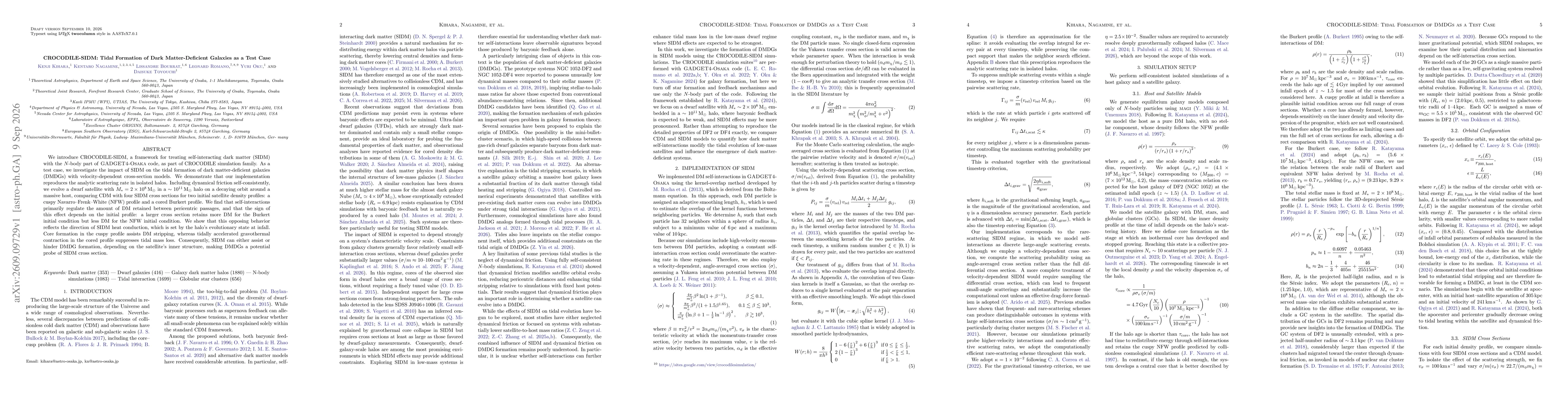 Thumbnail for CROCODILE-SIDM: Tidal Formation of Dark Matter-Deficient Galaxies as a Test Case
