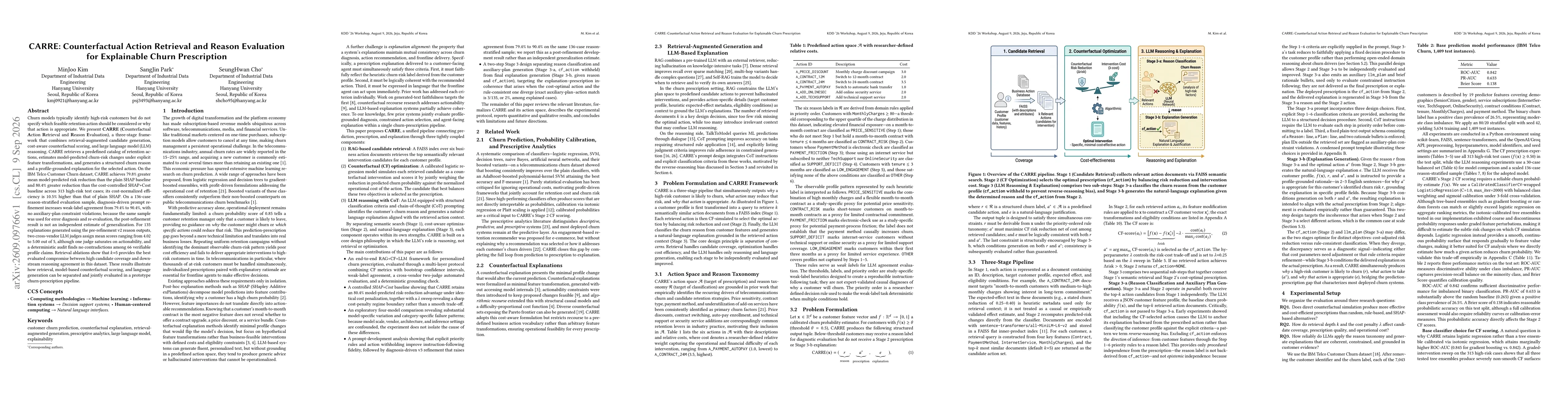 Thumbnail for CARRE: Counterfactual Action Retrieval and Reason Evaluation for Explainable Churn Prescription