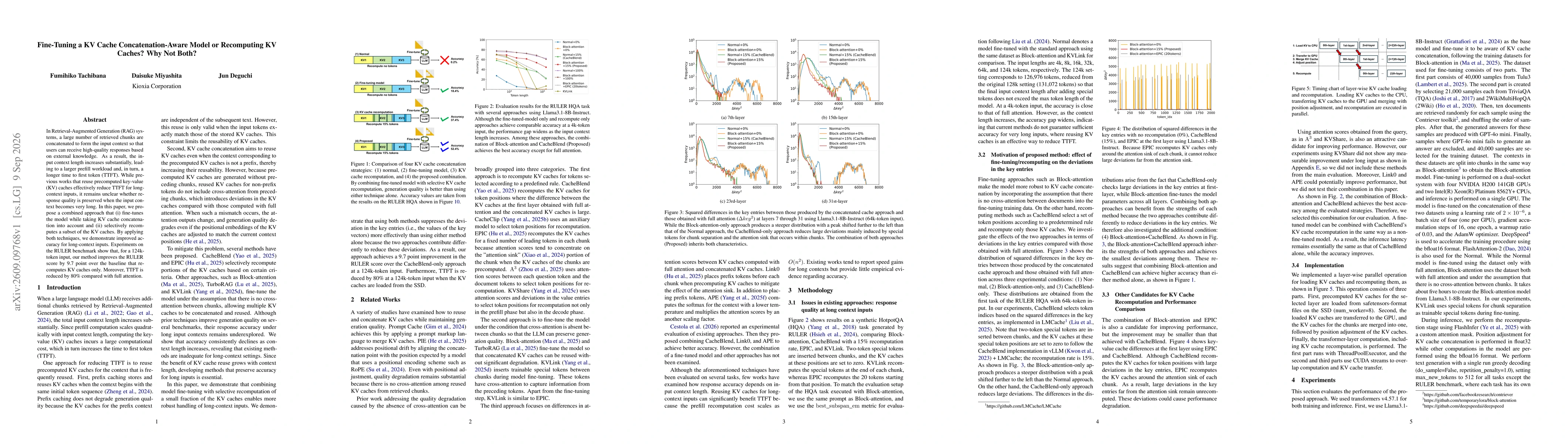 Thumbnail for Fine-Tuning a KV Cache Concatenation-Aware Model or Recomputing KV Caches? Why Not Both?