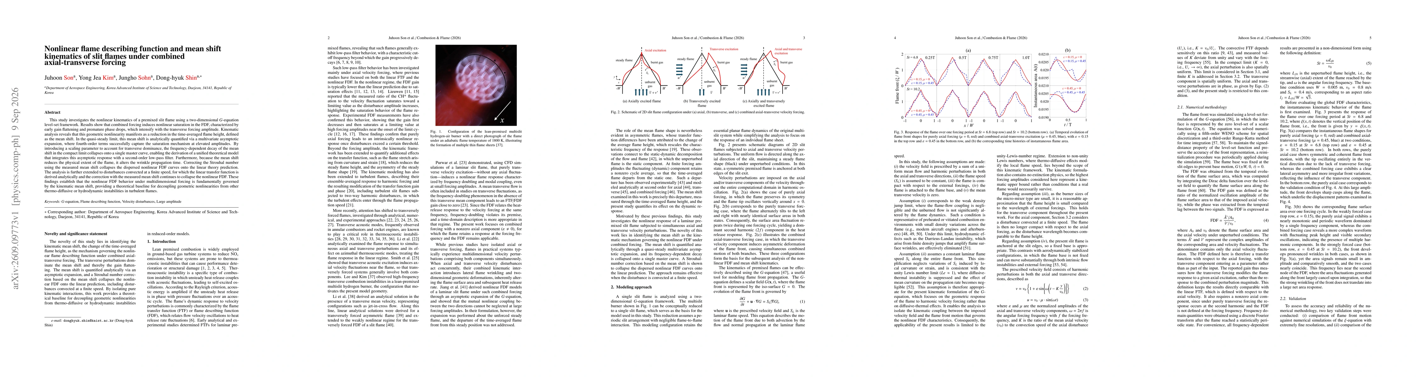 Thumbnail for Nonlinear flame describing function and mean shift kinematics of slit flames under combined axial-transverse forcing