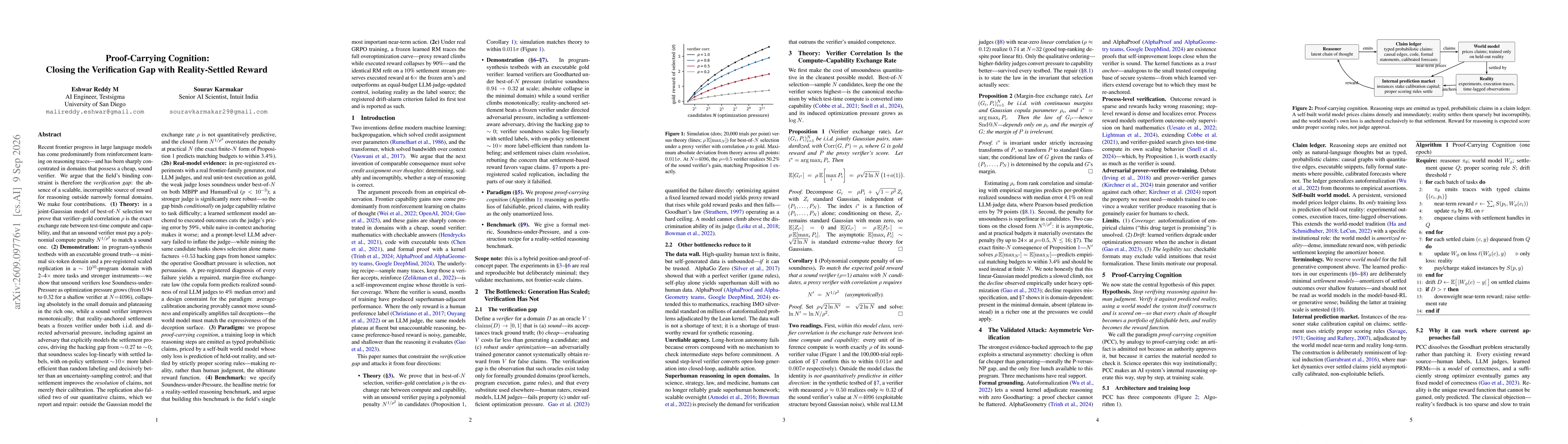 Thumbnail for Proof-Carrying Cognition: Closing the Verification Gap with Reality-Settled Reward