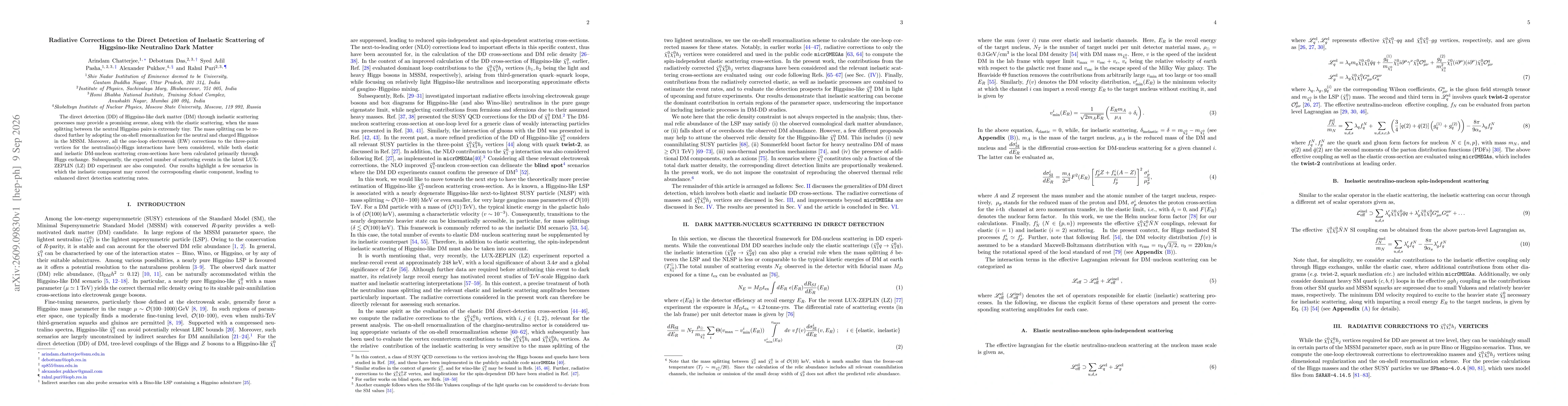 Thumbnail for Radiative Corrections to the Direct Detection of Inelastic Scattering of Higgsino-like Neutralino Dark Matter