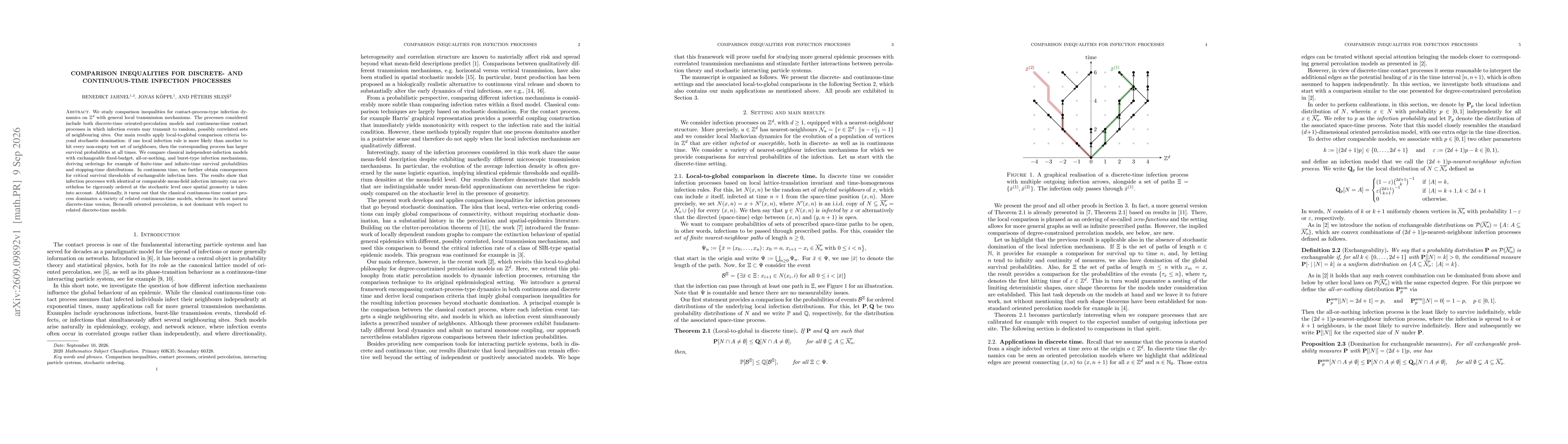 Thumbnail for Comparison inequalities for discrete- and continuous-time infection processes