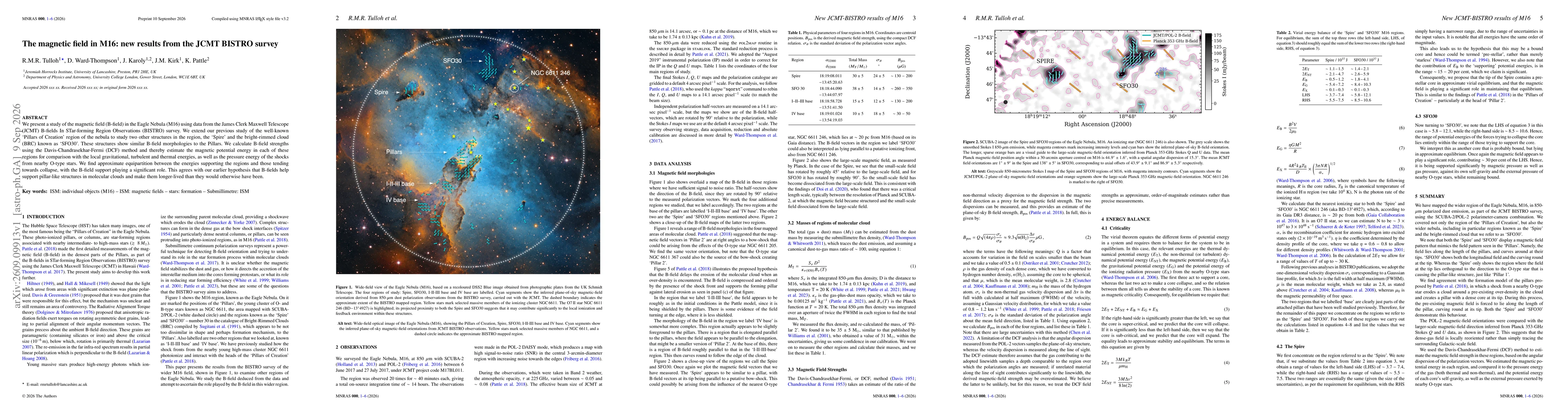 Thumbnail for The magnetic field in M16: new results from the JCMT BISTRO survey