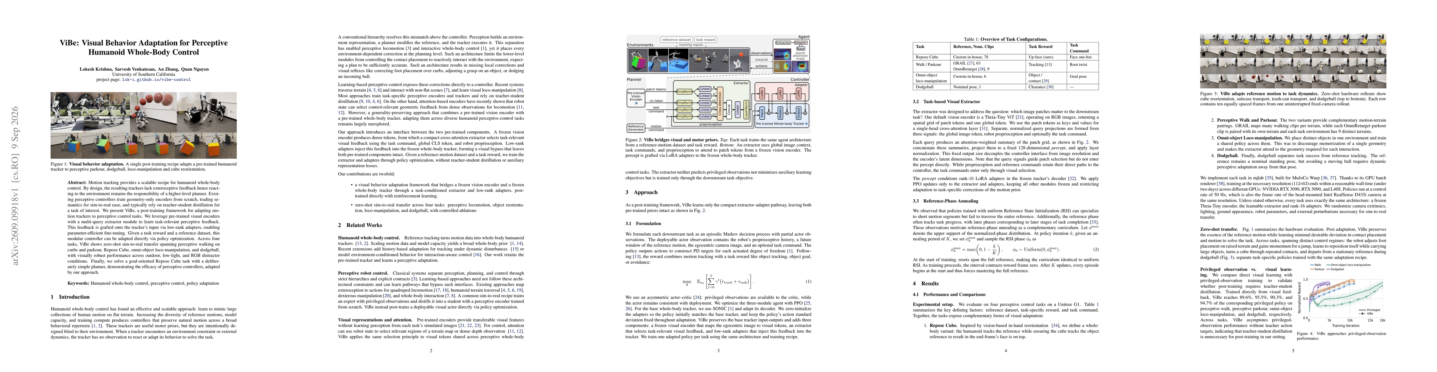 Thumbnail for ViBe: Visual Behavior Adaptation for Perceptive Humanoid Whole-Body Control