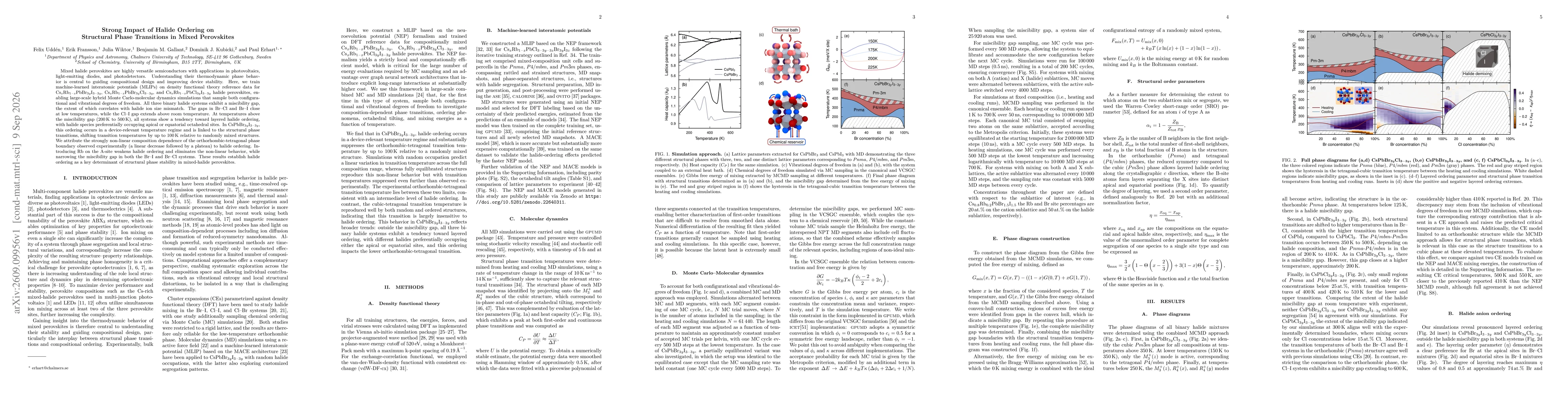 Thumbnail for Strong Impact of Halide Ordering on Structural Phase Transitions in Mixed Perovskites