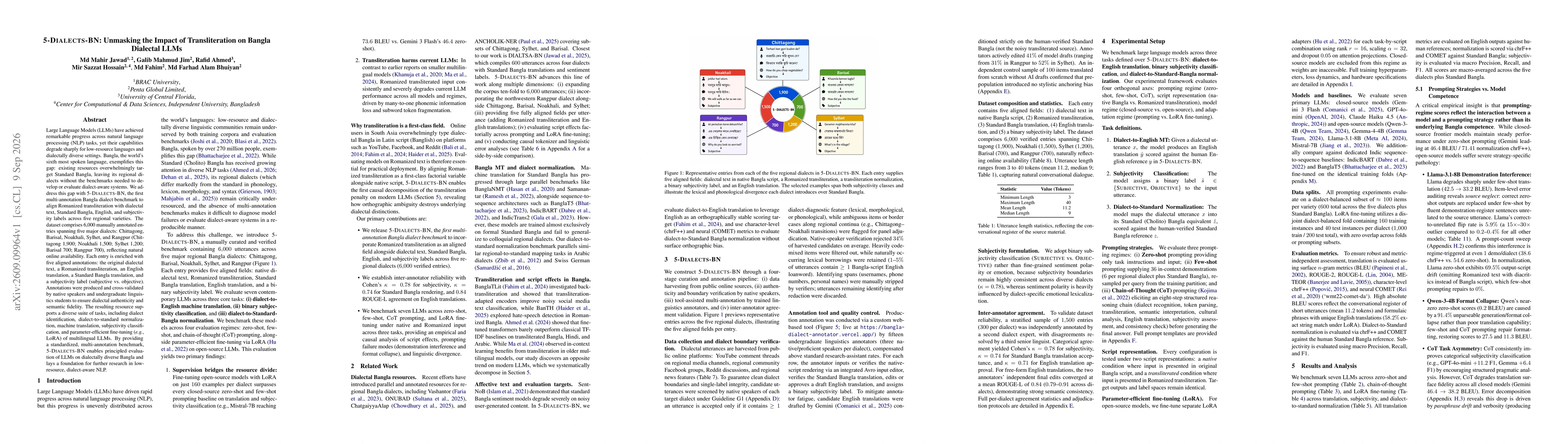 Thumbnail for 5-Dialects-BN: Unmasking the Impact of Transliteration on Bangla Dialectal LLMs